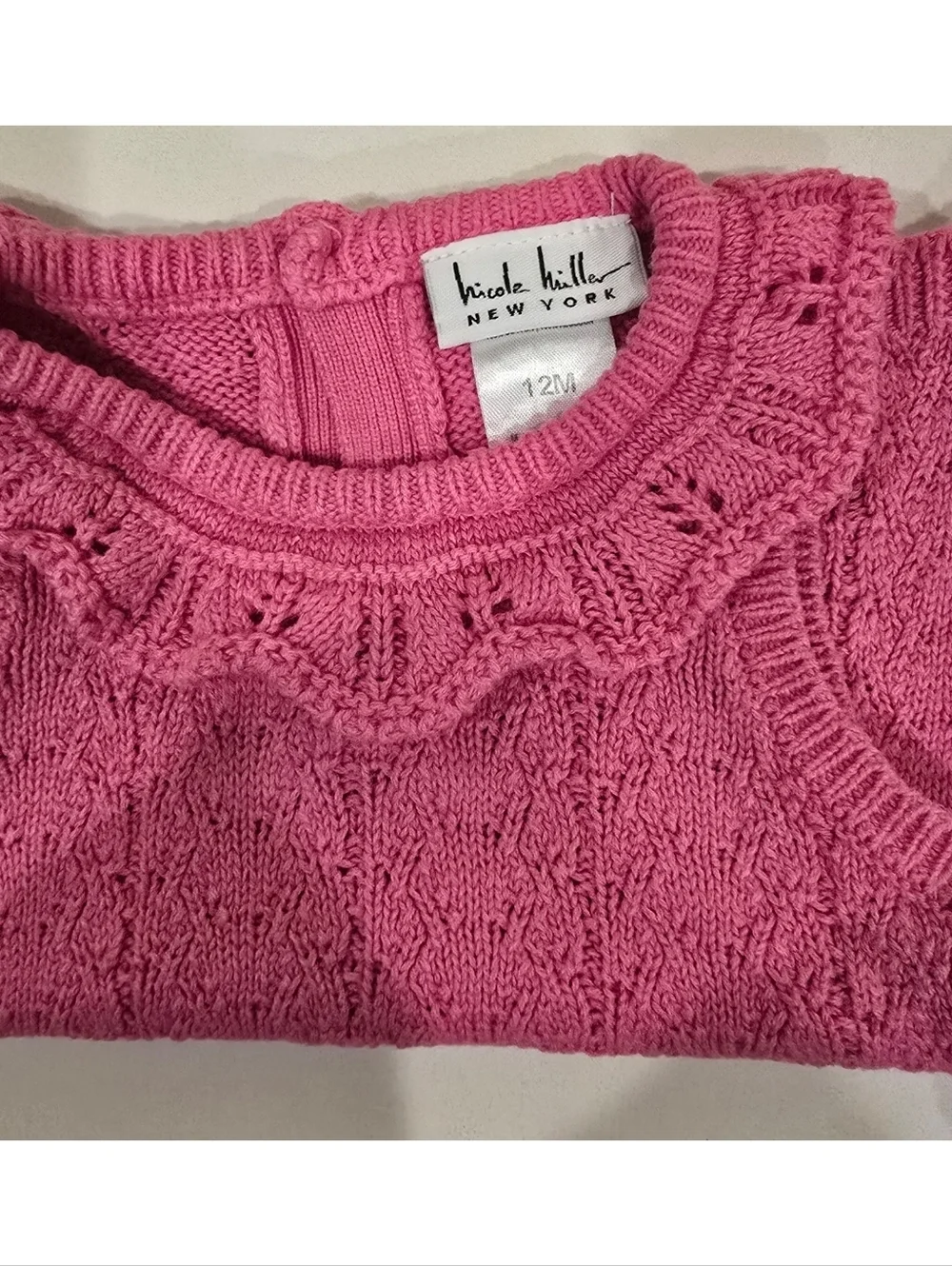 Nicole Miller New York Baby Girl Pink Knit Short Set Size 12 Months